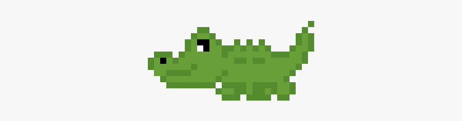 Crocodile Pixel Art, Transparent Clipart