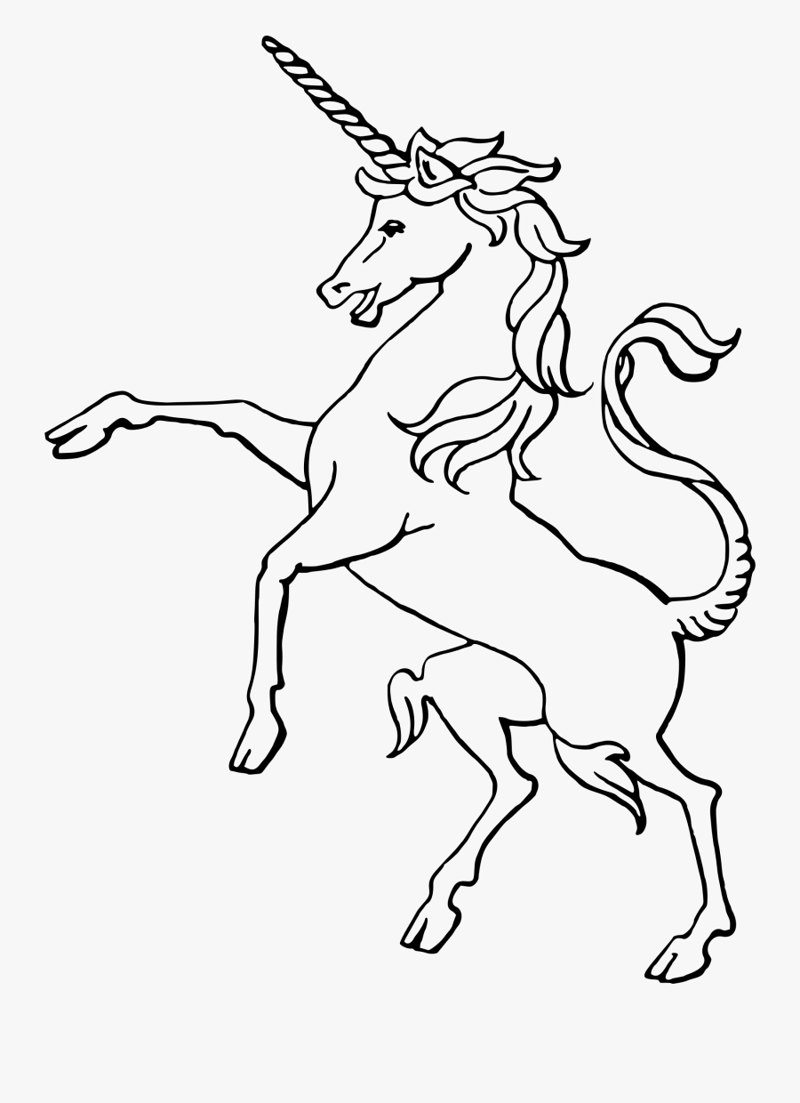 Drawing Medium Unicorn - Unicorn Clipart Black And White, Transparent Clipart