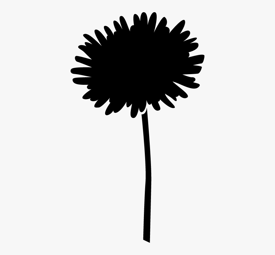 Dandelion Clipart Simple - Silhouette Simple Flower Clipart , Free Transpar...