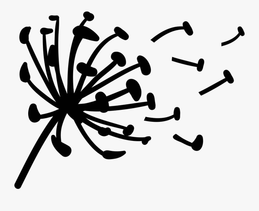 Dandelion Silhouette Clip Art, Transparent Clipart