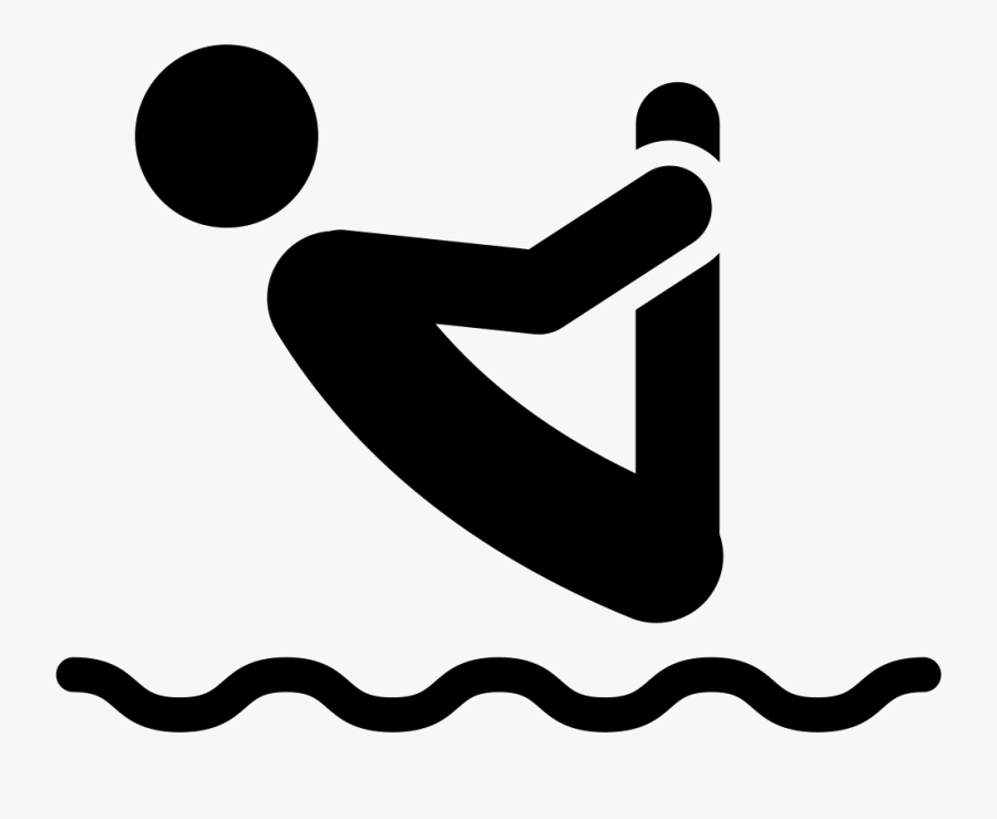 Man Silhouette Jumping Inverted To Water - Icon, Transparent Clipart