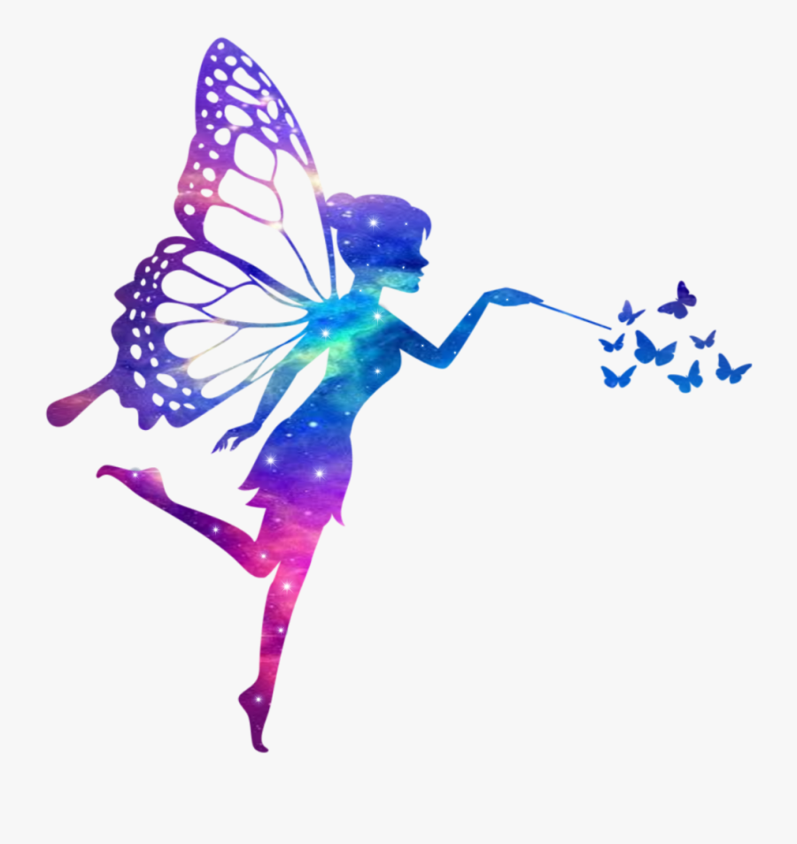 #hada #fairy #galaxia #silueta #silhouette - Siluetas De Hadas Png, Transparent Clipart