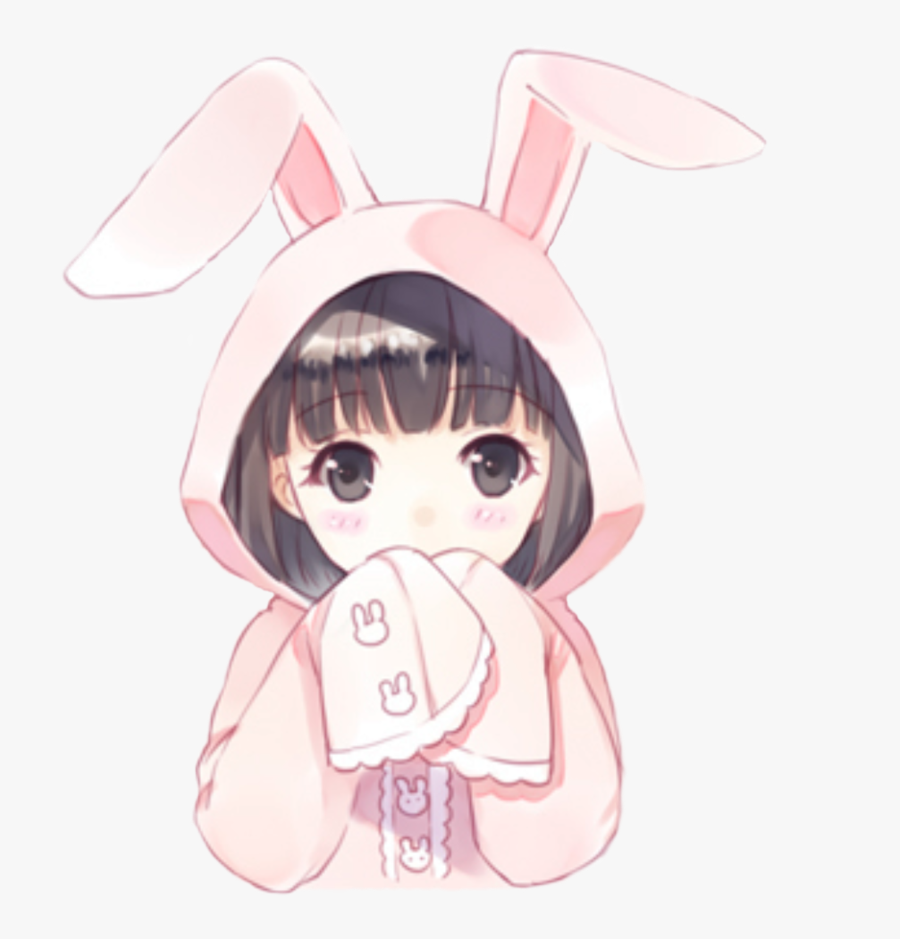 Anime Girl Clipart Bunny - Cartoon, Transparent Clipart