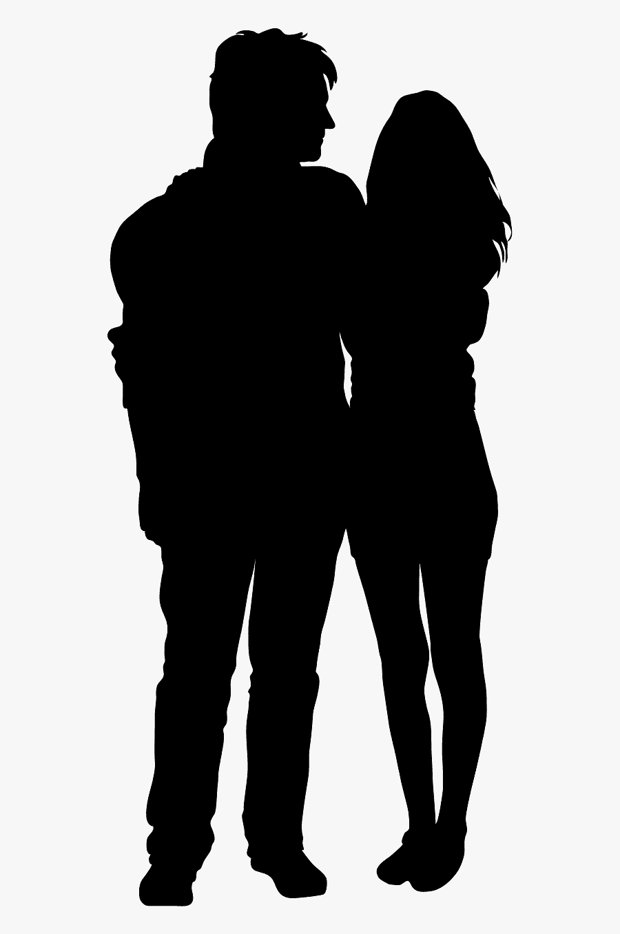 Silhouette Of Happy Couples, Transparent Clipart