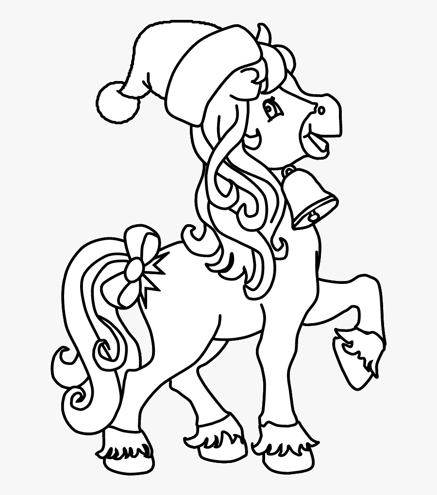 A Charming Little Girl In Angel Costume On Christmas - Christmas Horse Coloring Pages, Transparent Clipart