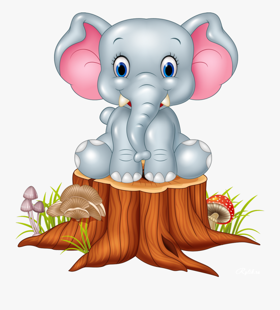 Cartoon Elephant Clip Art - Elephant Cartoon Happy Birthday, Transparent Clipart