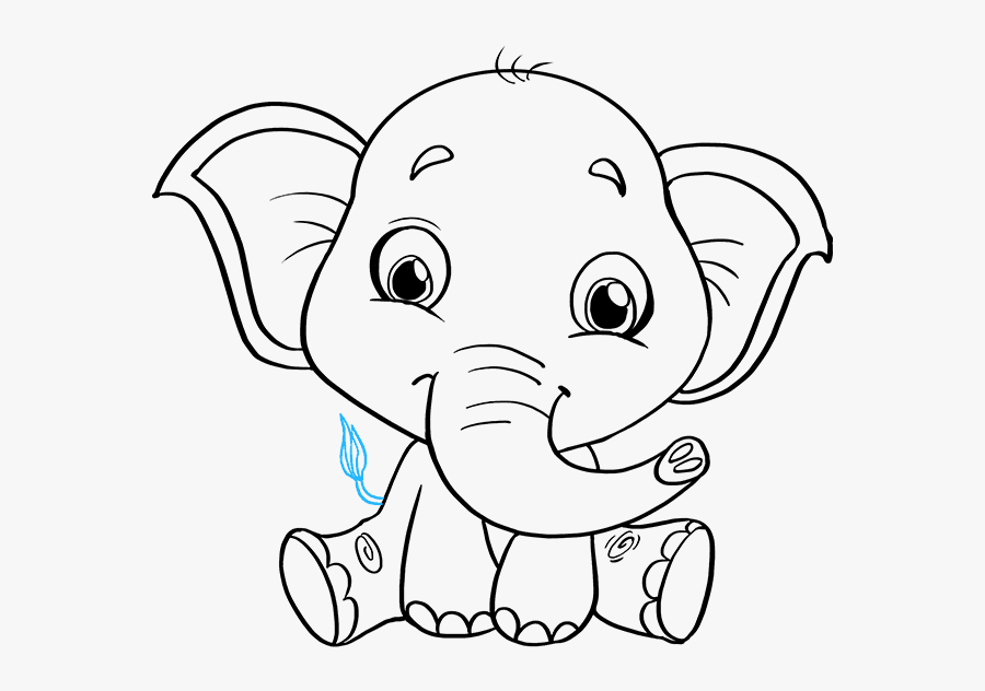 How To Draw Baby Elephant - Baby Elephant To Draw, Transparent Clipart