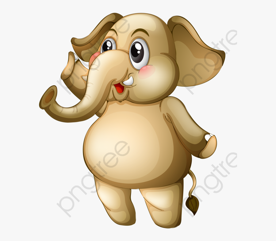 Cartoon Baby Elephant Clipart - Elephant Flashcard, Transparent Clipart