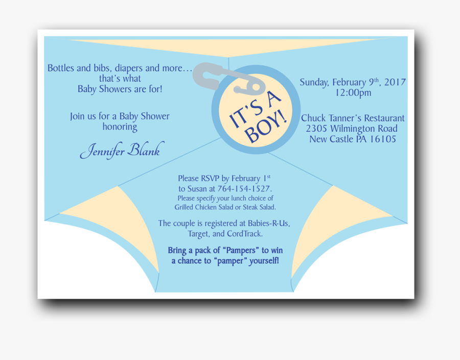 Diaper Shower Invitation Blue - Circle, Transparent Clipart