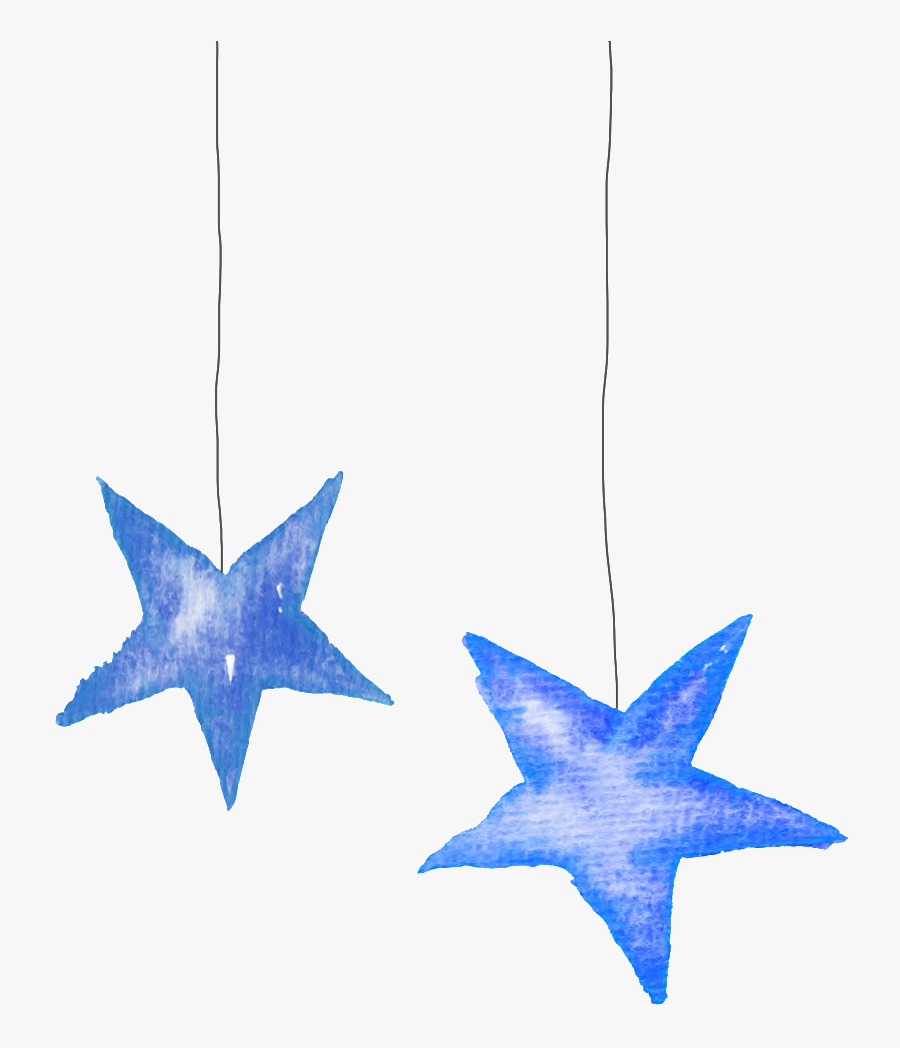 Blue Stars Lighting Christmas Transparent Decorative - Star, Transparent Clipart