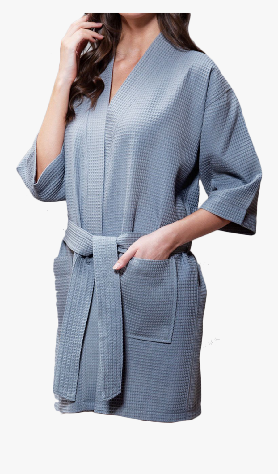 Waffle Kimono Short Robe Square Pattern - Polka Dot , Free Transparent ...