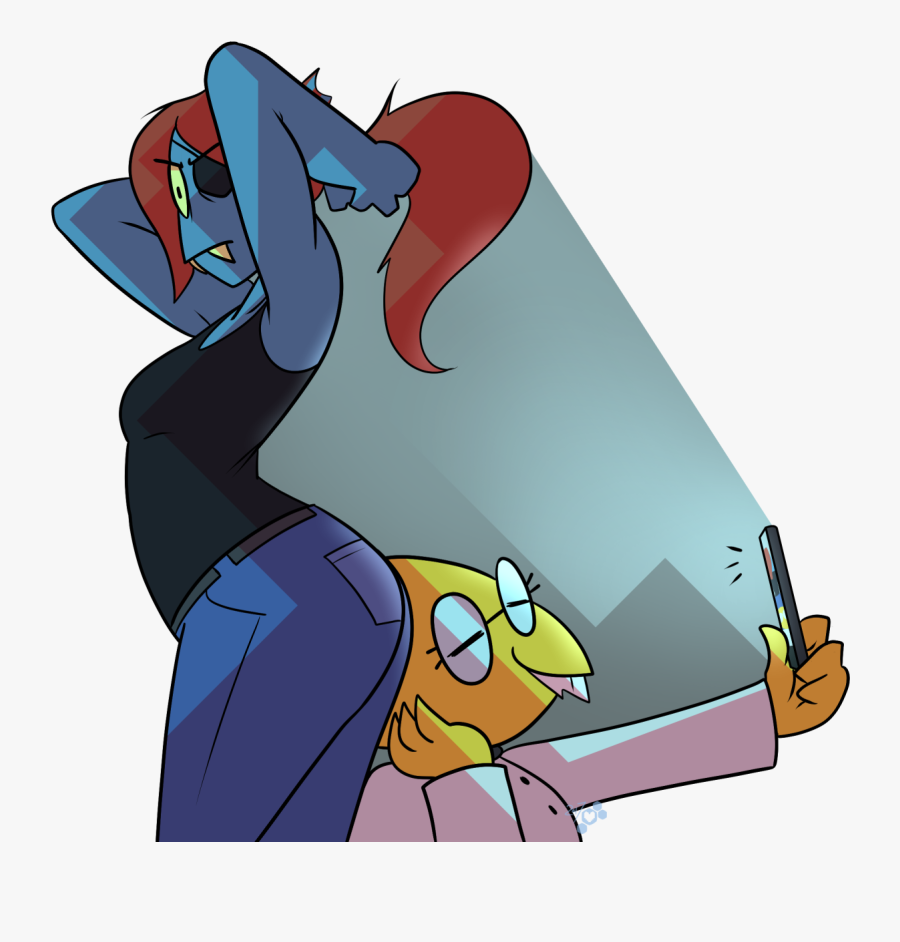 Im Also Fond Of Alphys Having A Pretty Big Crush On - Undyne With A Big Butt, Transparent Clipart