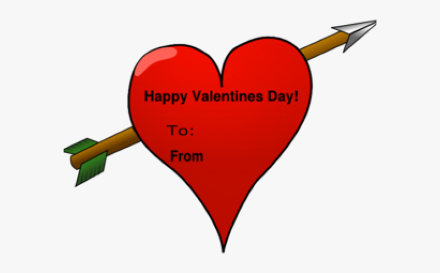 Card Clipart Valentines Card - Bow And Arrow Heart, Transparent Clipart