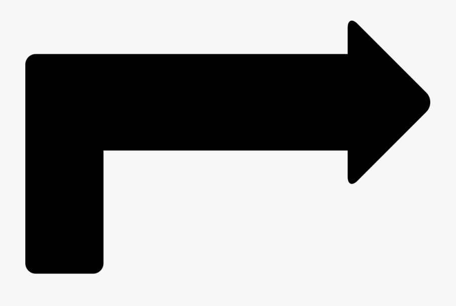 Arrow Long Angle Pointing Right - Right Angle Arrow, Transparent Clipart