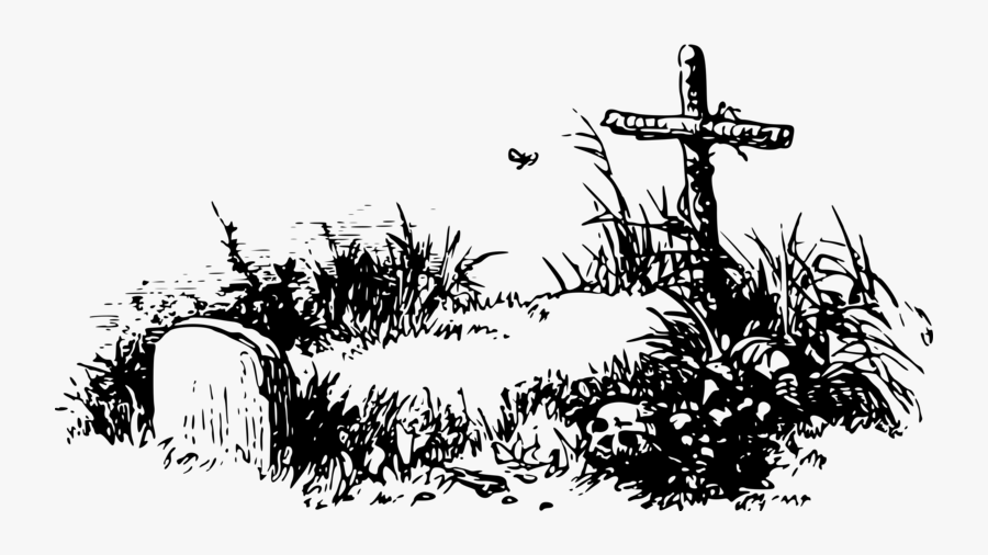 Cemetery-clipart - Grave Clipart Black And White, Transparent Clipart