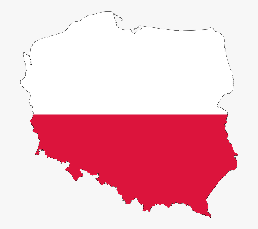 Pin Country Flags Clipart - Poland Map With Flag, Transparent Clipart