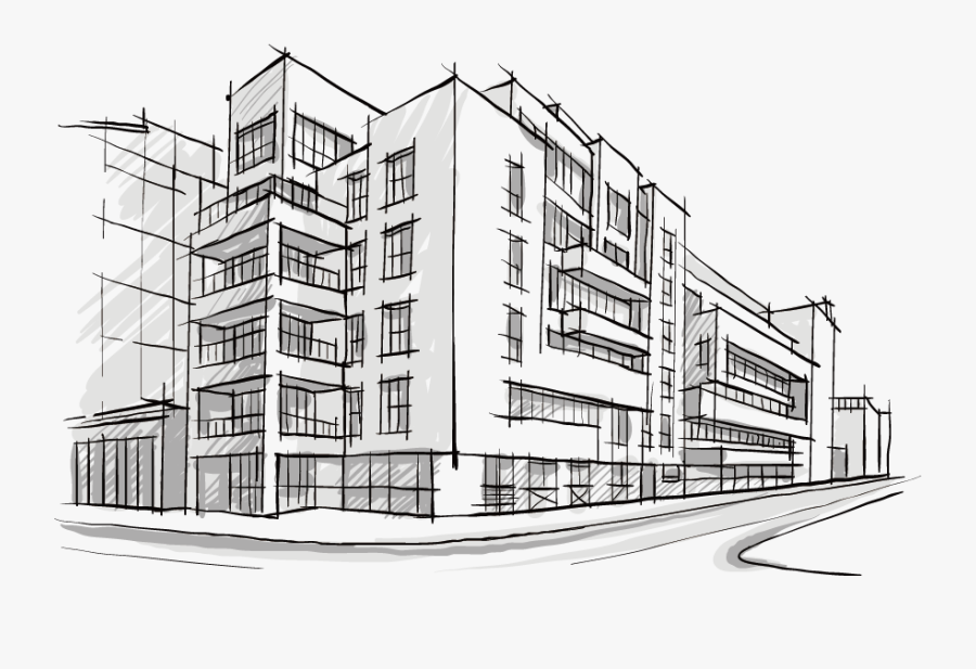 Transparent Architect Clipart Black And White - Sketch Of Building Construction, Transparent Clipart