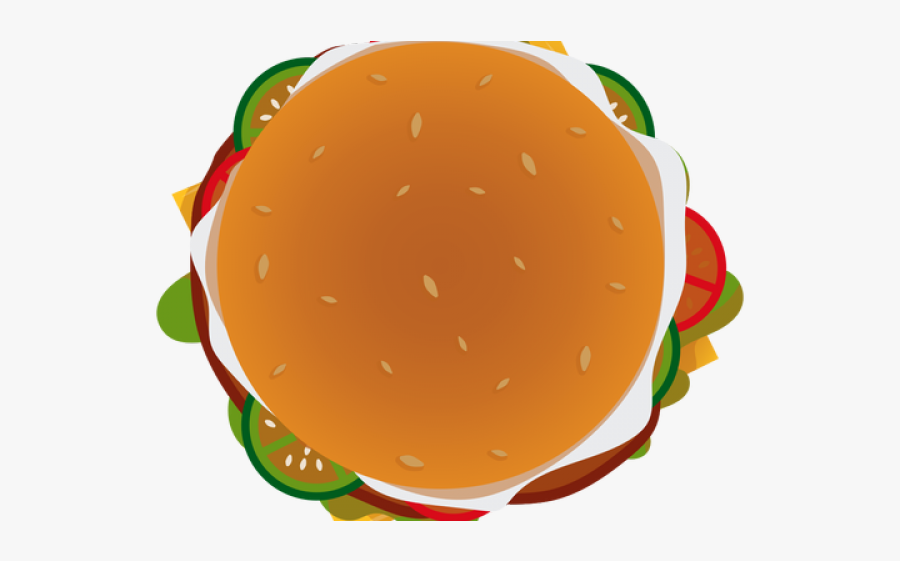 Burger Top View Vector Png, Transparent Clipart
