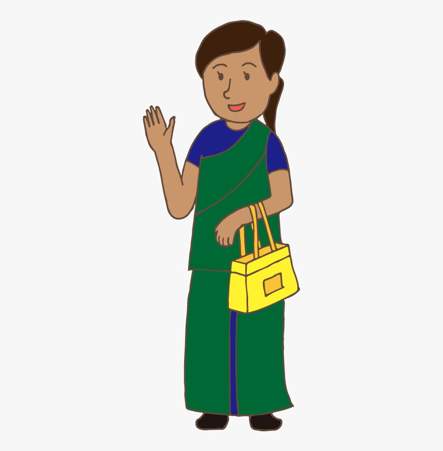 Indian Woman - Indian Women Cartoon, Transparent Clipart