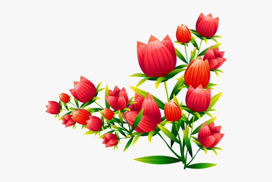 Corner Vector Flower Png Clipart , Png Download - Corner Flower Vector Png, Transparent Clipart