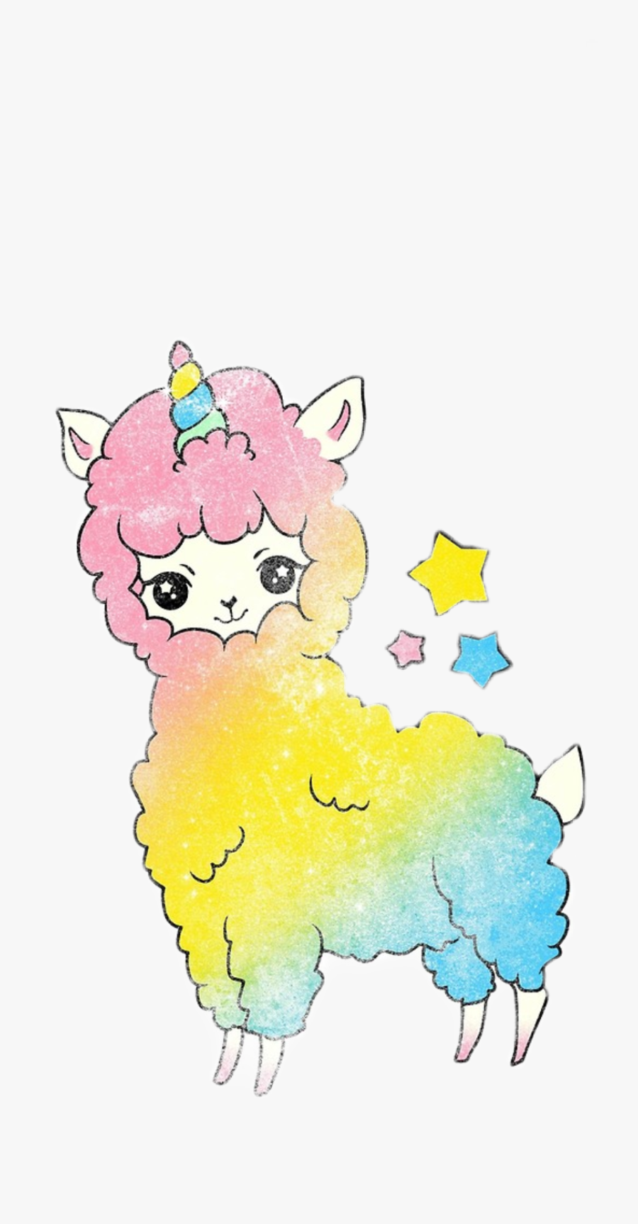 #pastel #llamacorn Llama Unicorn - Cartoon, Transparent Clipart