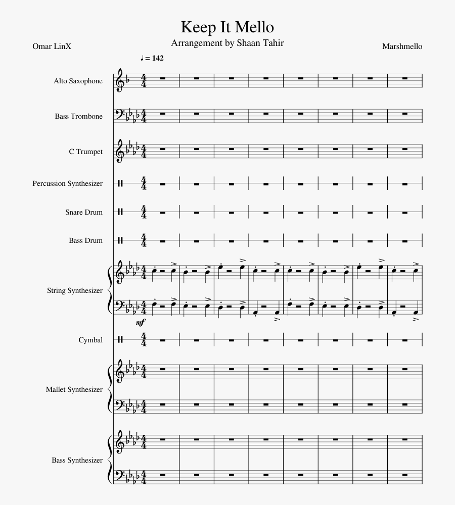 Keep It Mello Sheet Music Composed By Marshmello - Sheet Music Everlasting Love, Transparent Clipart