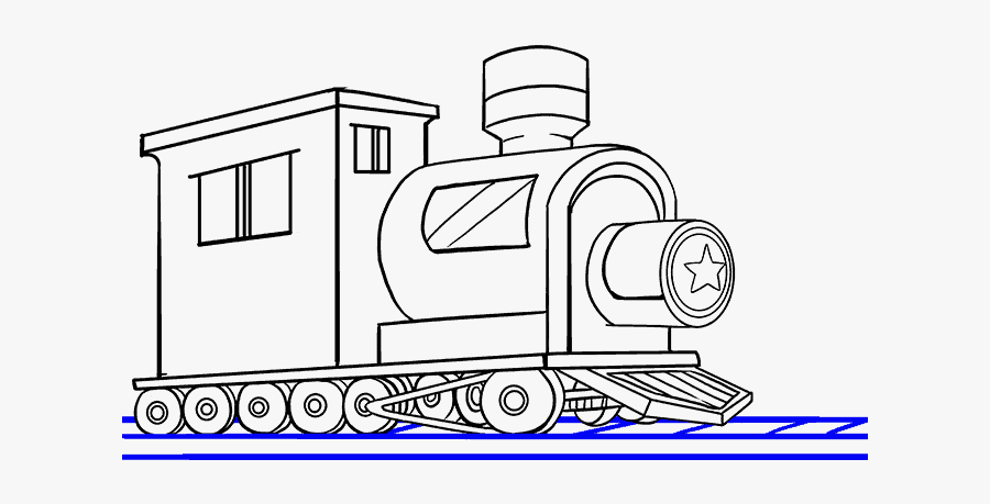 How To Draw Train - Easy Train Drawing, Transparent Clipart