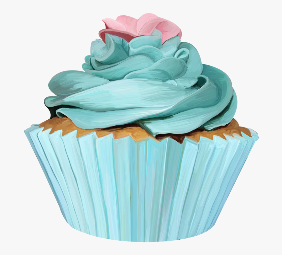 Tiffany Blue Cupcake - Кекс Пнг, Transparent Clipart
