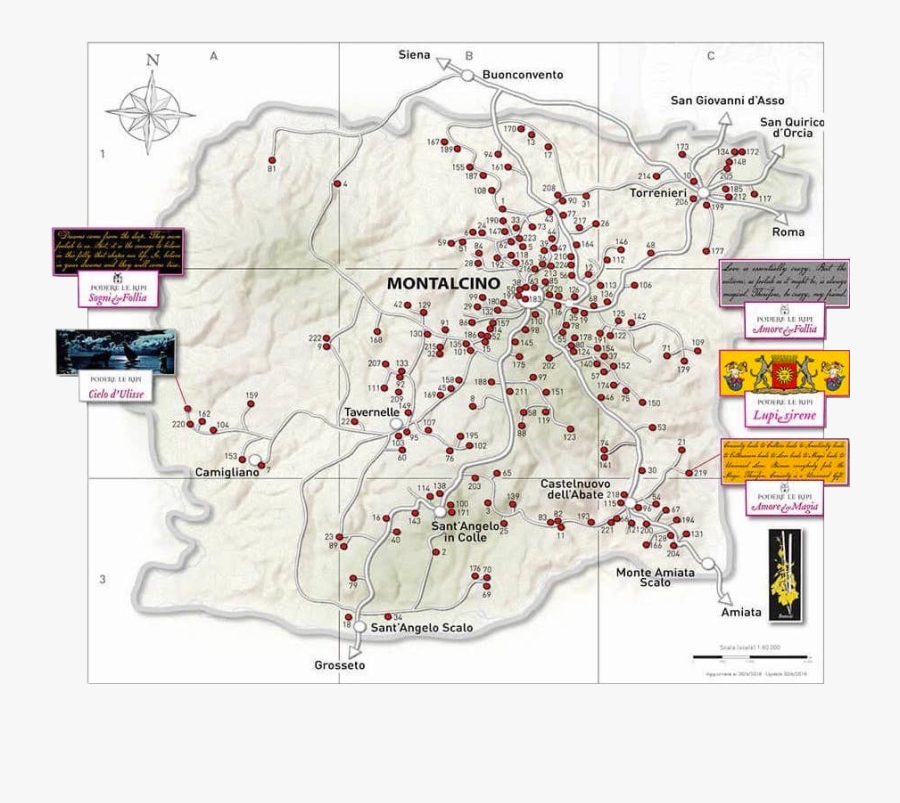 Montalcino Wine Map - Wine Map Of Brunello Di Montalcino, Transparent Clipart