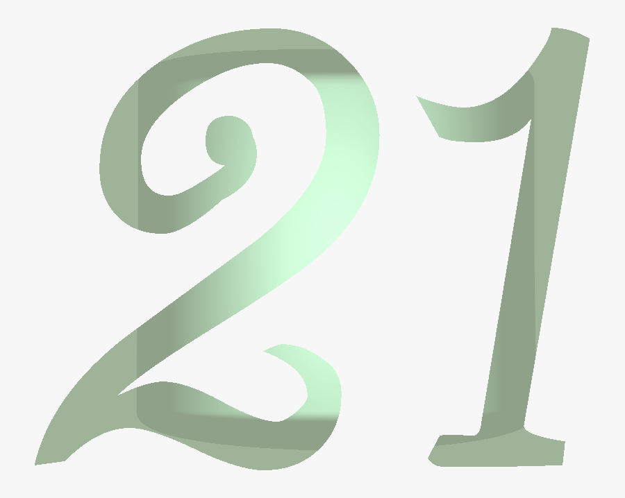 Number - Calligraphy Number 21, Transparent Clipart
