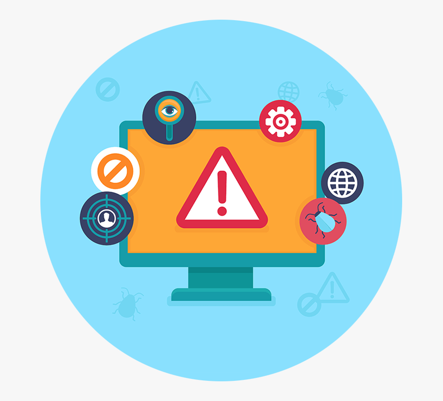 Virus Computer Flat Design, Transparent Clipart