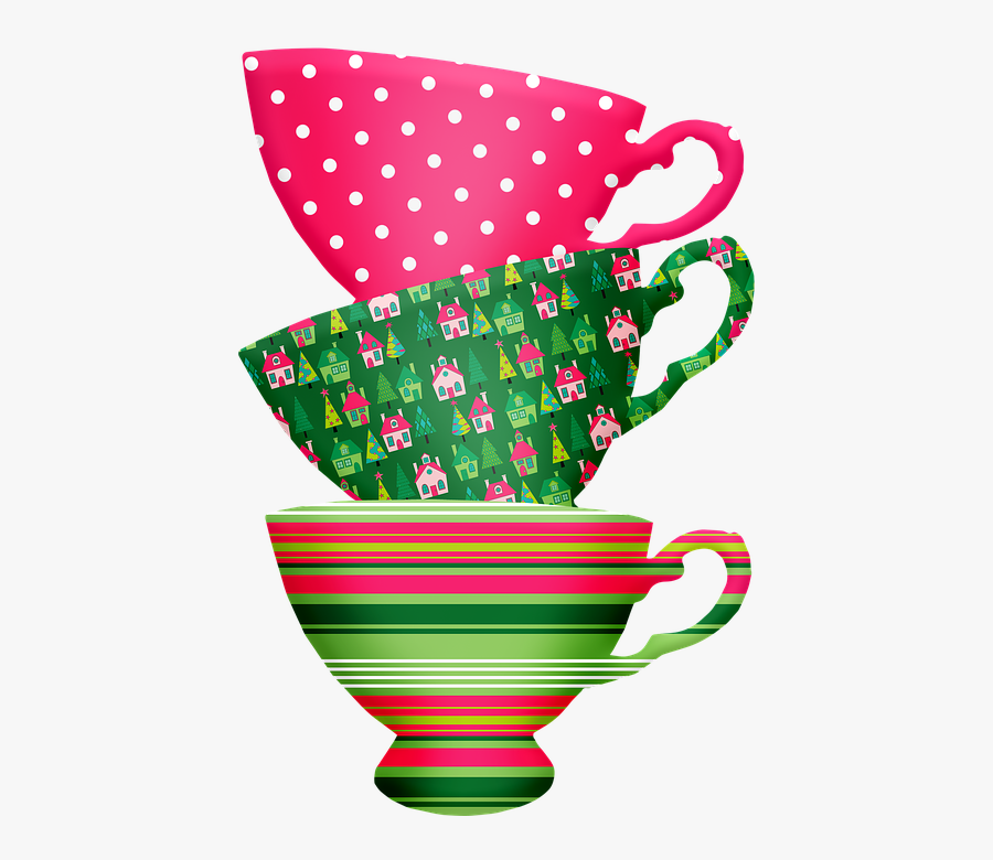 Stacked Christmas Cups, Coffee Cups, Christmas, Coffee - Tazas De Cafe En Navidad, Transparent Clipart