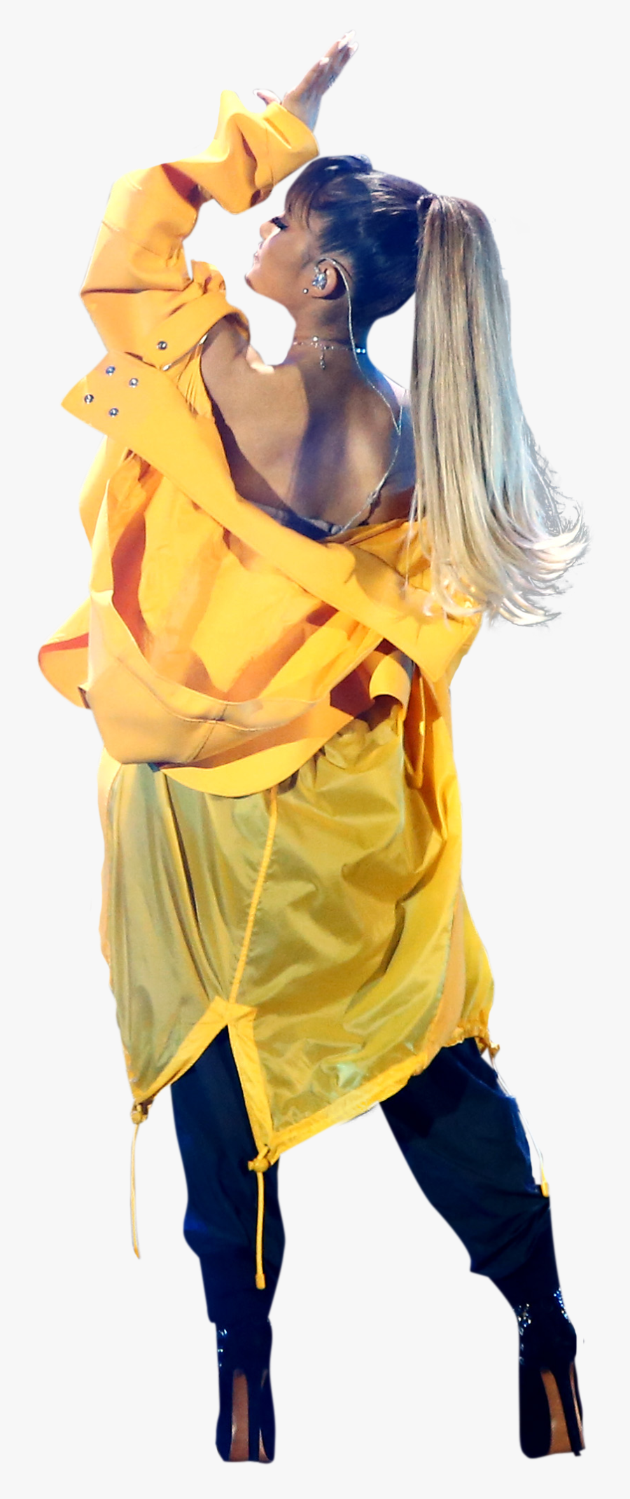 Ariana Grande In Yellow Dress On Stage Png Image - Cosplay, Transparent Clipart
