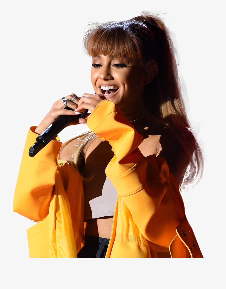 Ariana Grande In Yellow Dress On Stage - Ariana Grande Transparent Background, Transparent Clipart