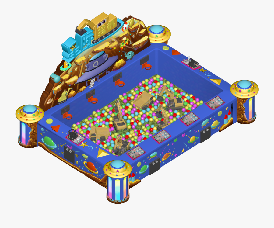 Kids Excavator Game Machine 4 Players Remote Control - Illustration, Transparent Clipart