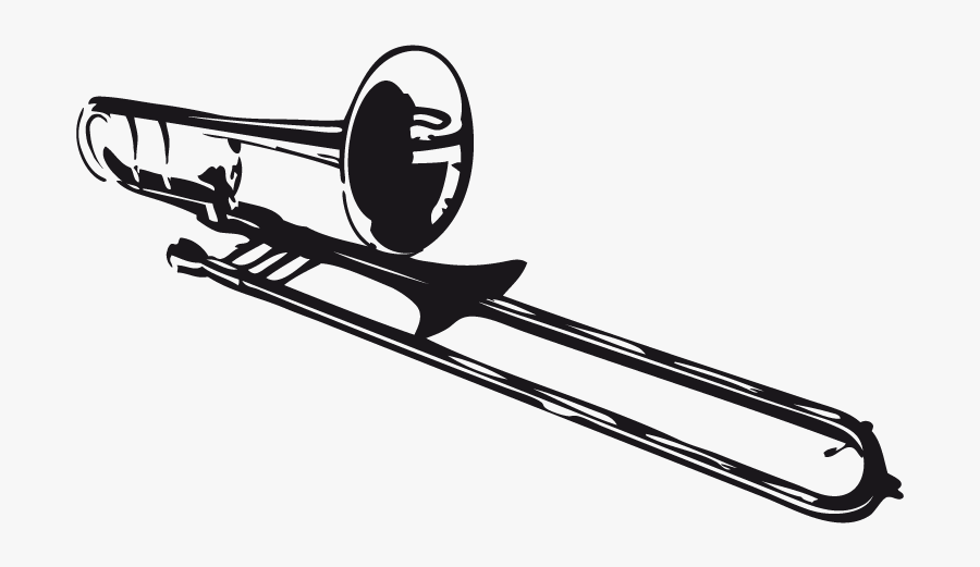 Trombone Clipart , Png Download - Trombone Stickers Black And White, Transparent Clipart
