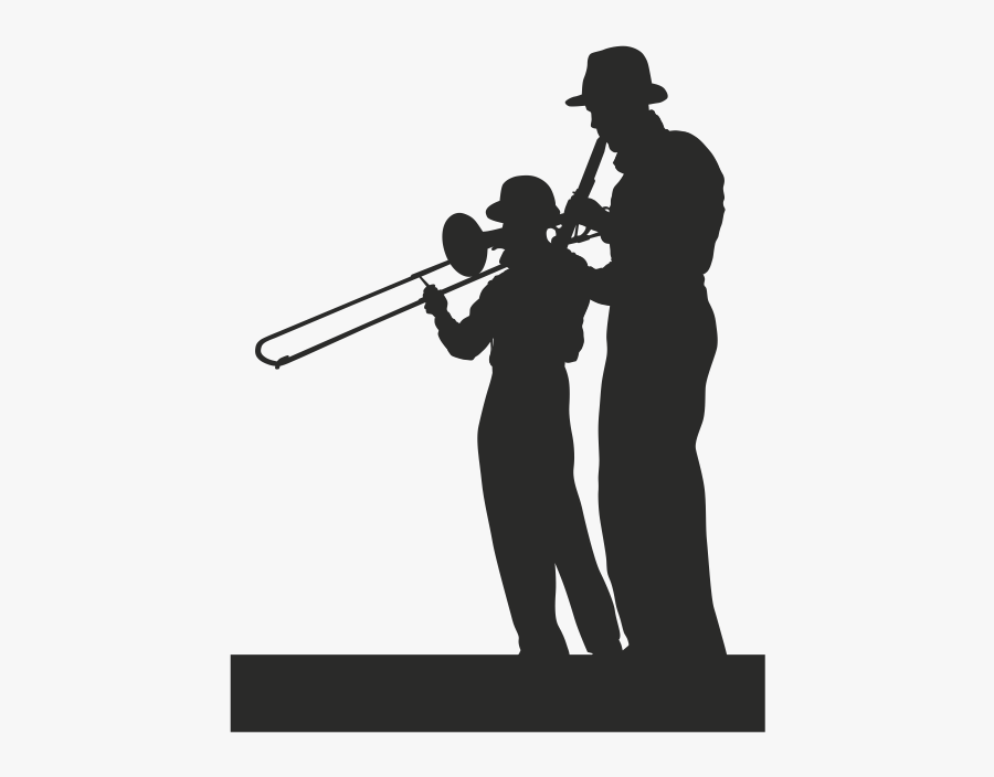 Trombone Silhouette Trumpet Clarinet - Trombon Y Clarinete, Transparent Clipart