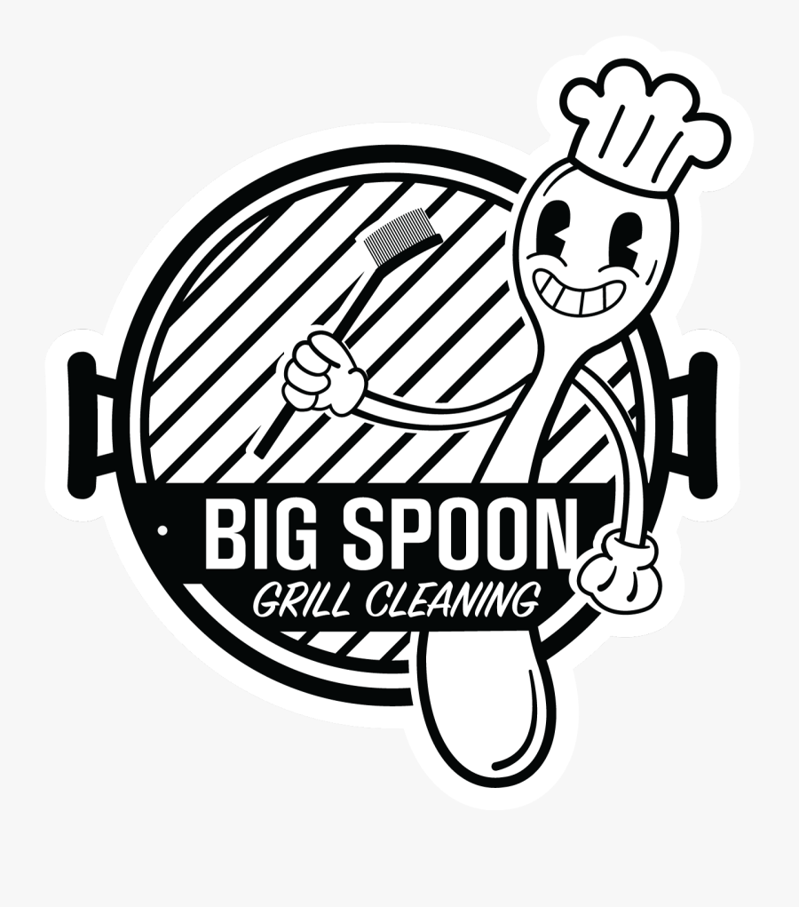Bigspoon Grillcleaning Logo Outline-with - Cartoon, Transparent Clipart