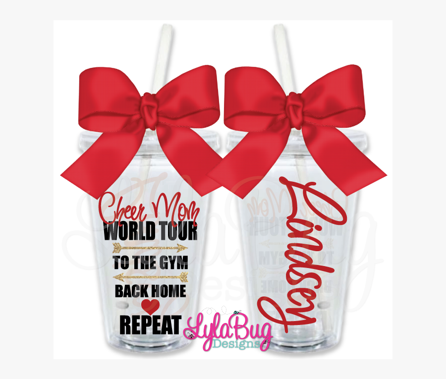 Cheer Mom World Tour Personalized Tumbler - Creative Sayings To Put On A Tumbler, Transparent Clipart