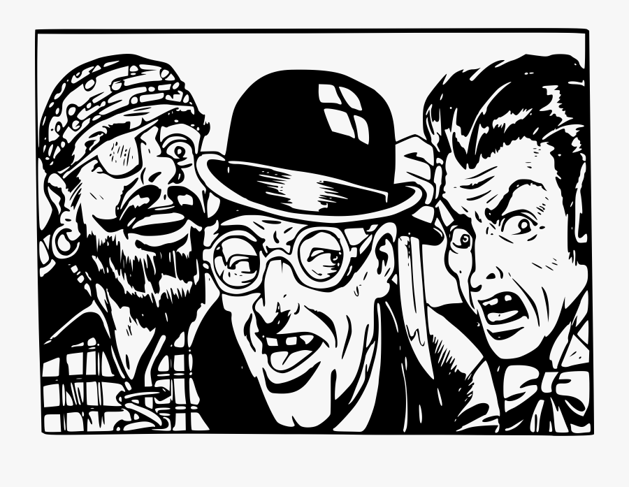 White Hair Clipart Poor Man - Three Bad Guys Clipart, Transparent Clipart