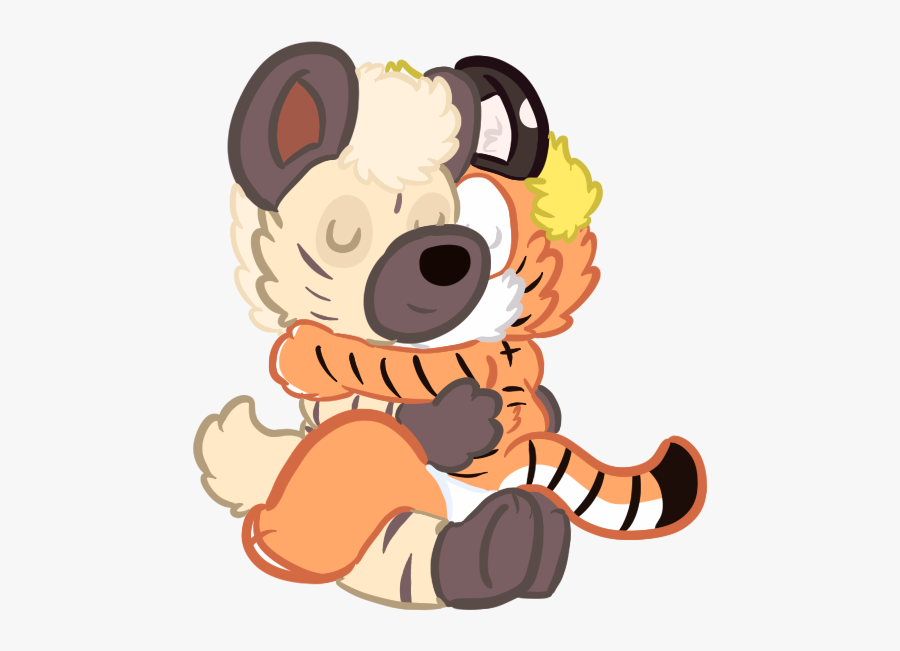 A Tacklebox Hyena Cuddles A Tacklebox Tiger - Cartoon, Transparent Clipart