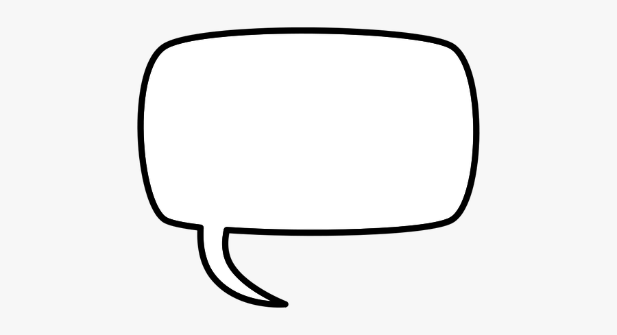 Rectangular Comic Speech Bubble Vector Drawing - Clip Art Comic Clouds, Transparent Clipart