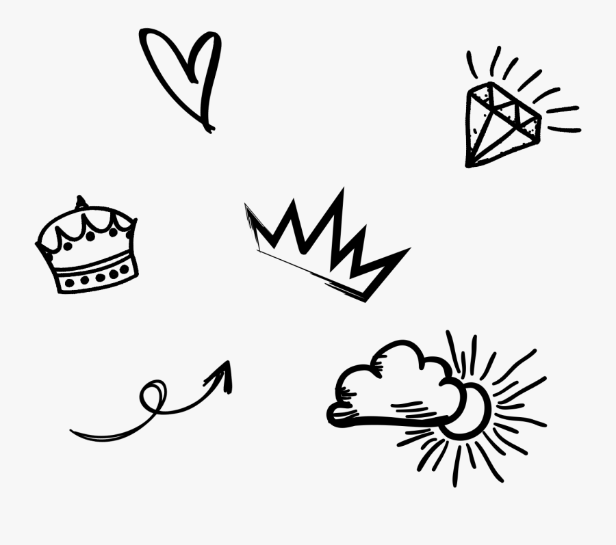 Doodles-black, Transparent Clipart