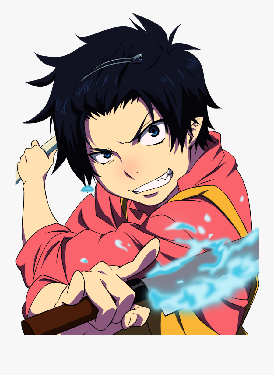 Manga Boy Clipart Hairclip - Rin Cute Blue Exorcist, Transparent Clipart