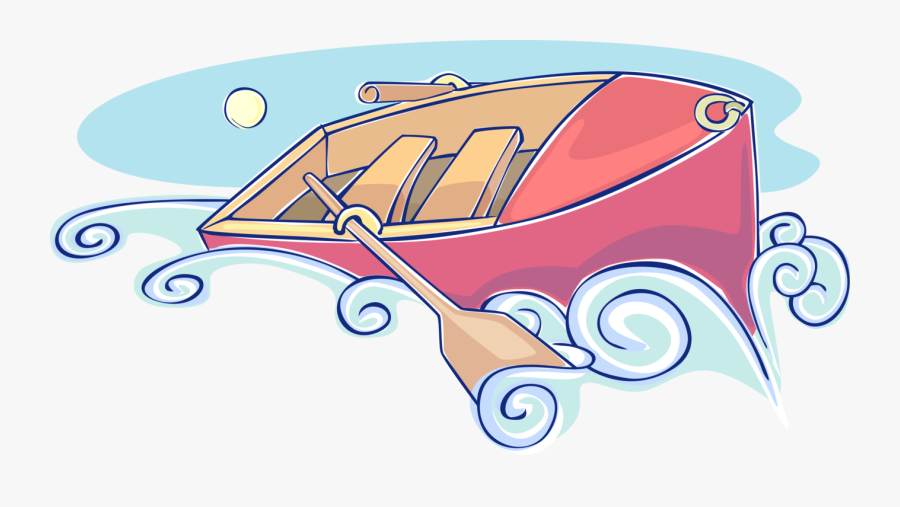Vector Illustration Of Rowboat Or Row Boat Watercraft, Transparent Clipart