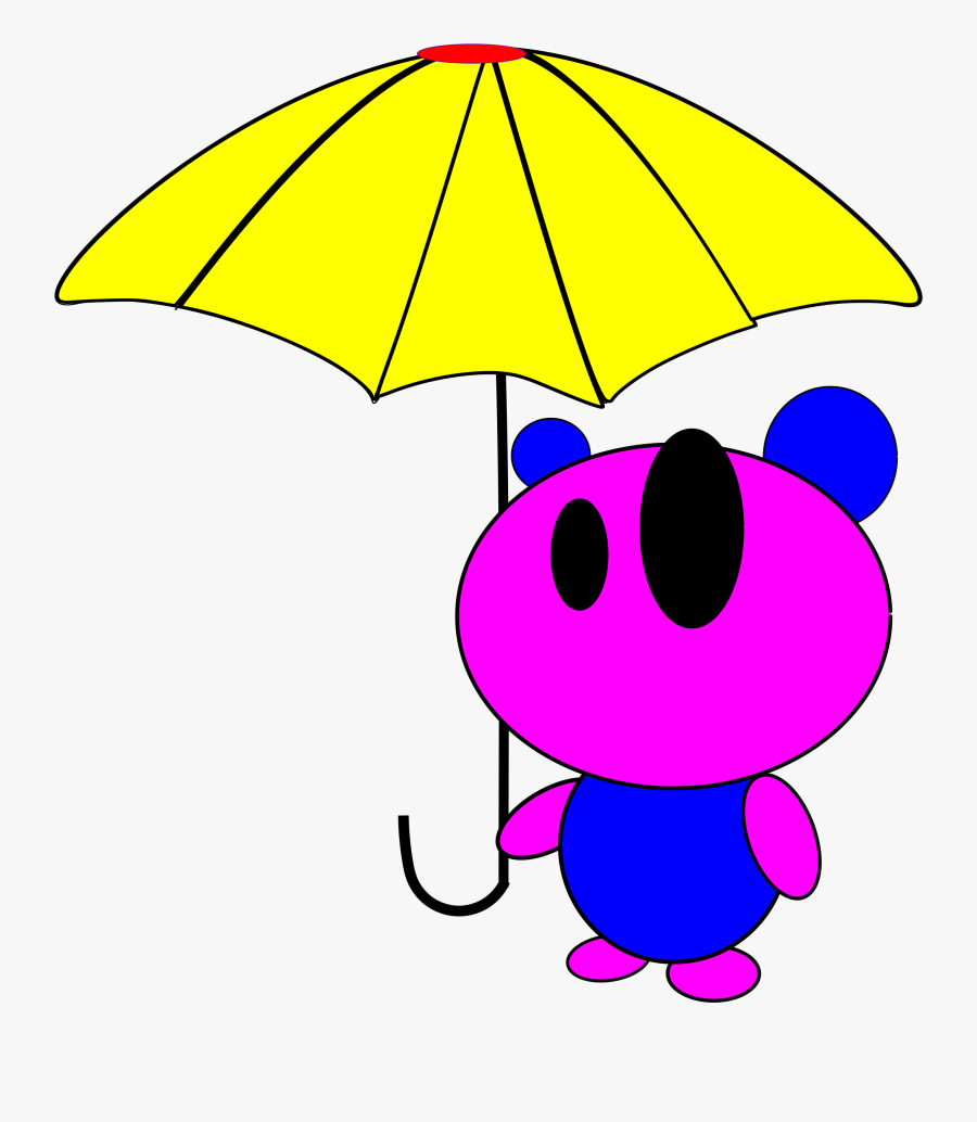 Bear With Umbrella Clip Arts - Umbrella, Transparent Clipart