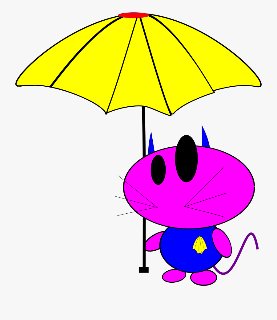 Cat Bo With Umbrella Clip Arts - Umbrella, Transparent Clipart
