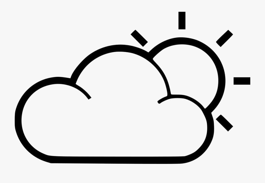 Cloud Sun - Black And White Cloud And Sun Clipart, Transparent Clipart