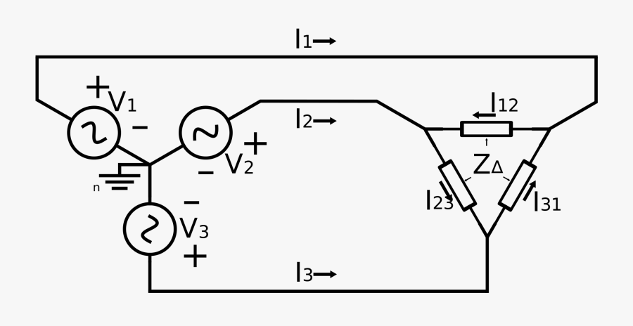 Three Phase Y Delta Connection, Transparent Clipart