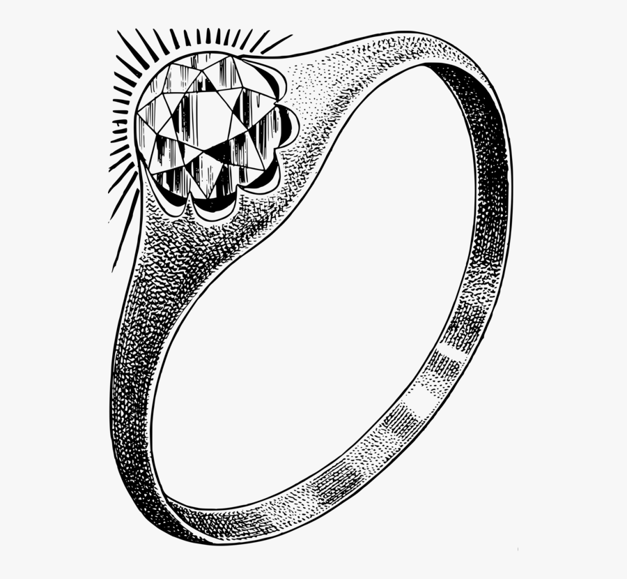 Engagement Ring Engagement Ring Marriage Computer Icons - Ring Clipart Black And White, Transparent Clipart